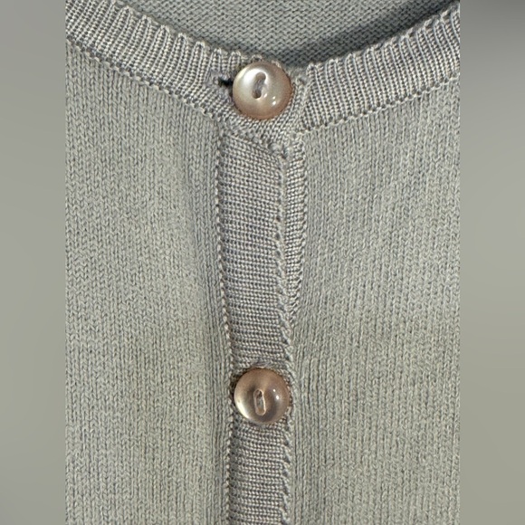 BICE| Soft grey cardigan sweater button beading granny core| size medium - Picture 4 of 9